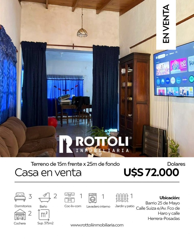 CASA DE TRES DORMITORIOS EN VENTA