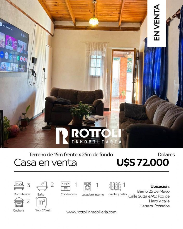 CASA DE TRES DORMITORIOS EN VENTA