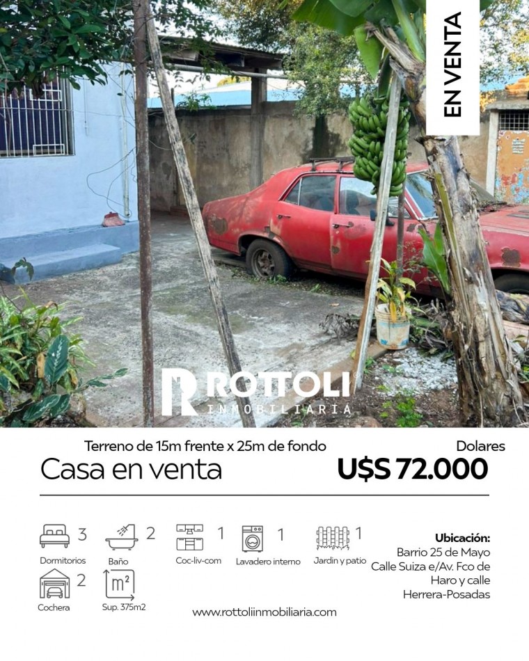 CASA DE TRES DORMITORIOS EN VENTA