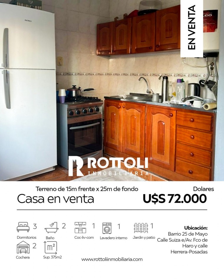 CASA DE TRES DORMITORIOS EN VENTA