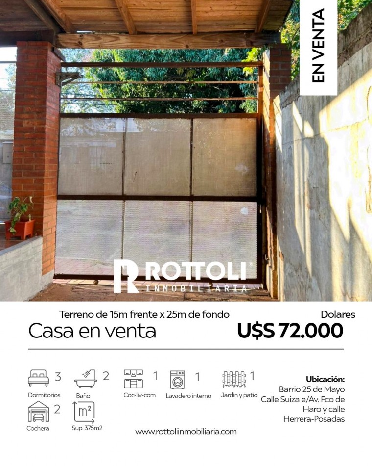 CASA DE TRES DORMITORIOS EN VENTA