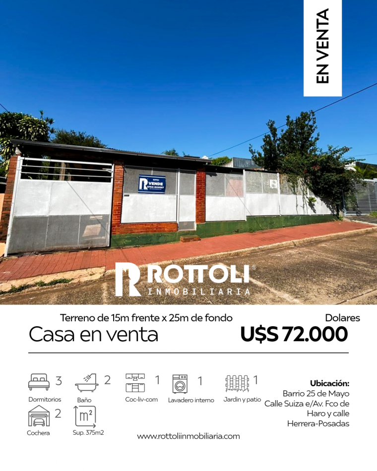 CASA DE TRES DORMITORIOS EN VENTA