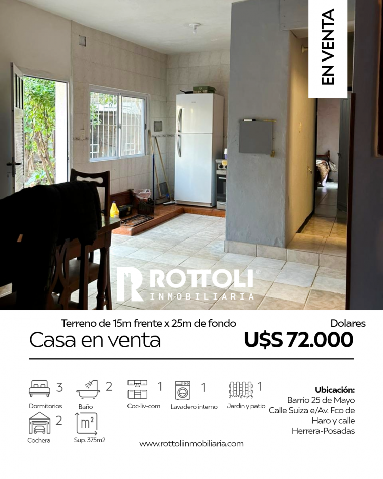 CASA DE TRES DORMITORIOS EN VENTA