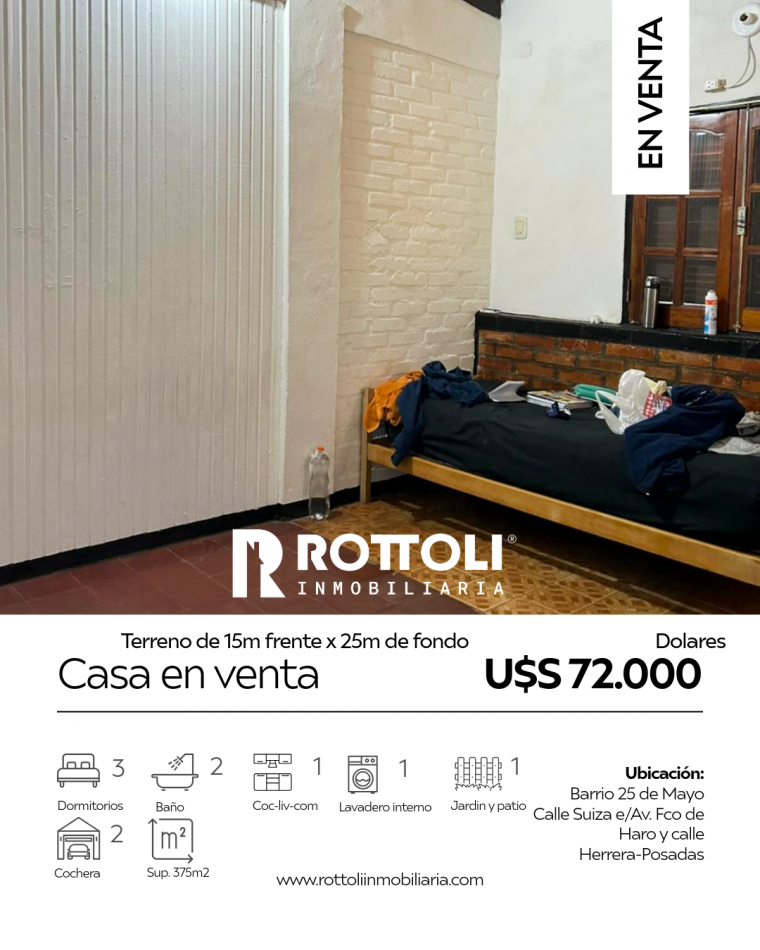CASA DE TRES DORMITORIOS EN VENTA