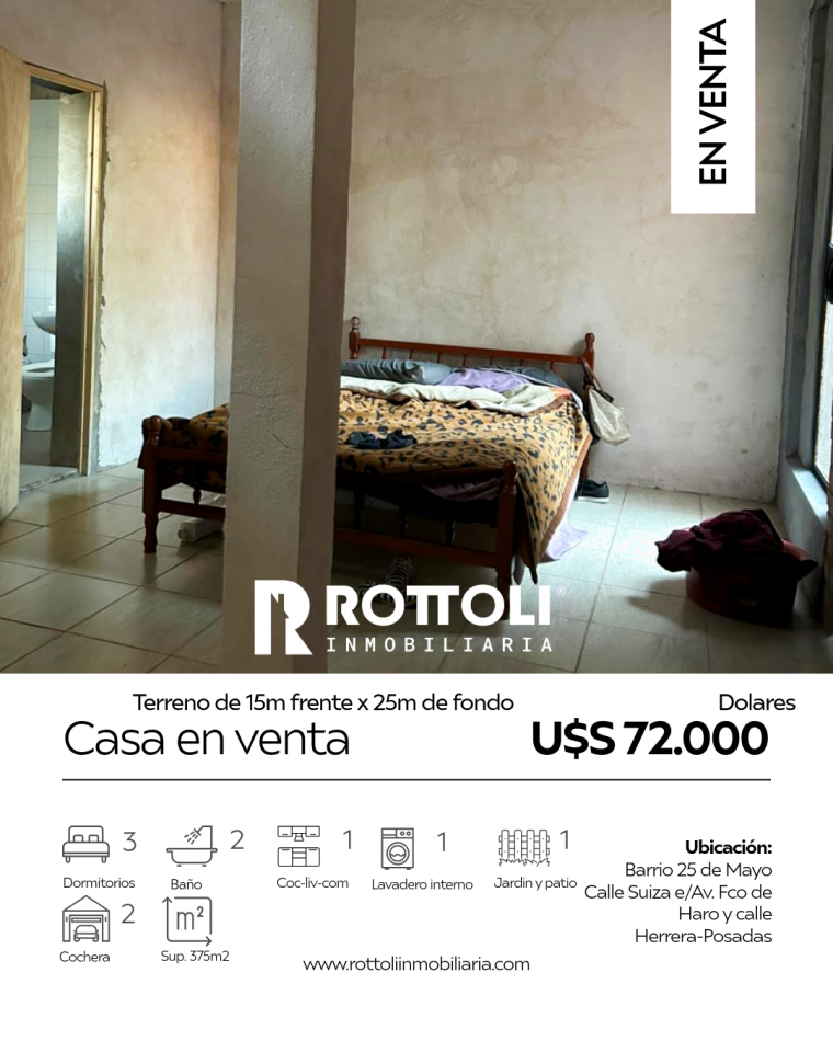CASA DE TRES DORMITORIOS EN VENTA